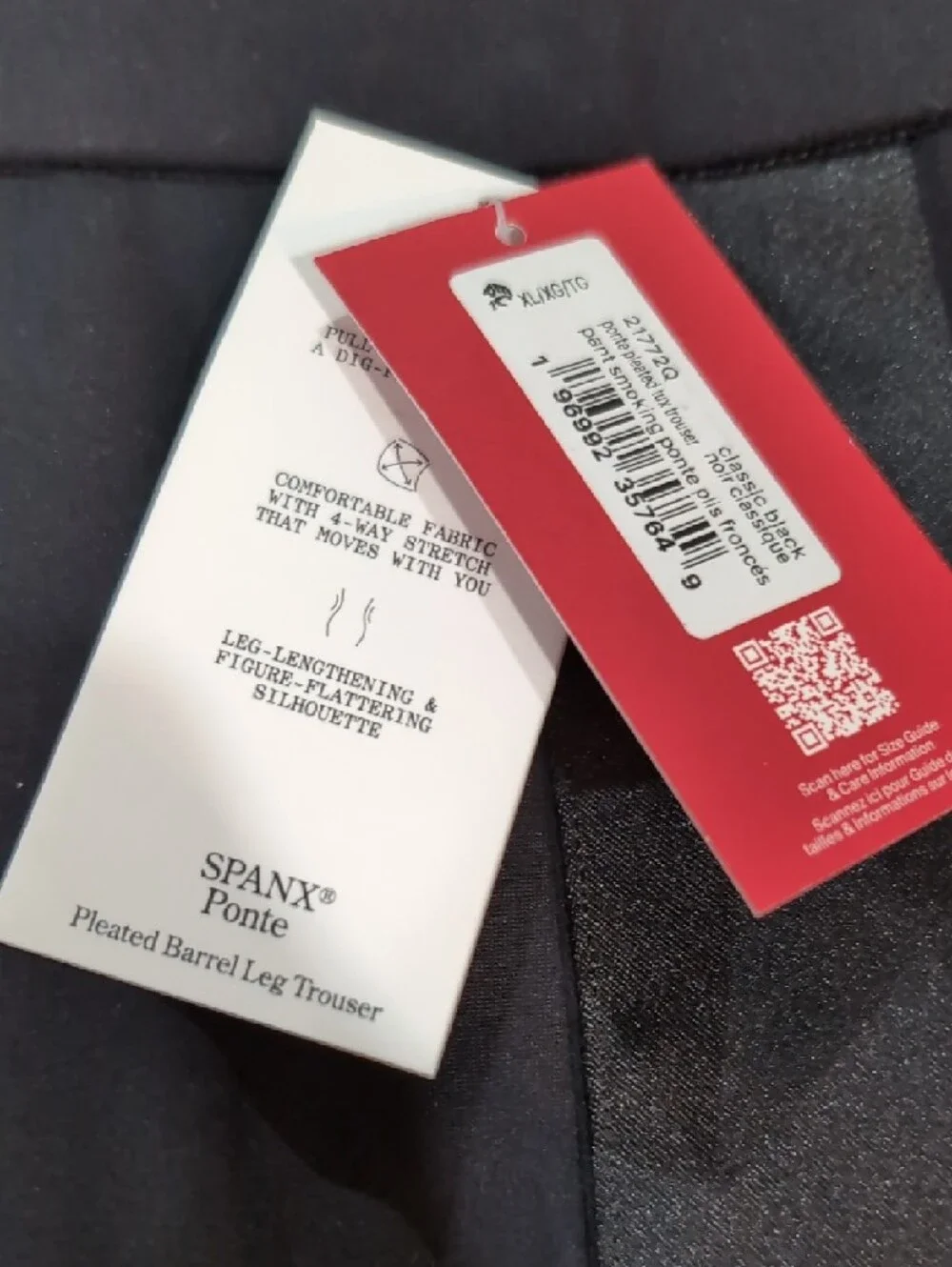 SPANX Black Pleated Barrel Leg Trousers - Picture 2 of 2